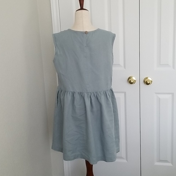 EUC - Light Blue "Mint Gray" Linen Smock Dress - Picture 8 of 11